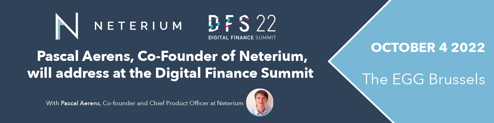 Pascal Aerens, Co-Founder of Neterium at the Digital Finance Summit 2022